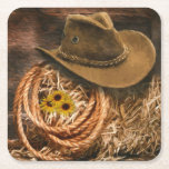 Cowboy Hat Square Paper Coaster<br><div class="desc">Cowboy Hat Design</div>