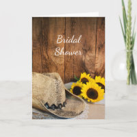 Cowboy Hat Sunflowers and Barn Wood Bridal Shower