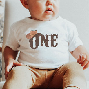Cowboy Hat Themed ONE 1st Birthday Baby Baby T-Shirt