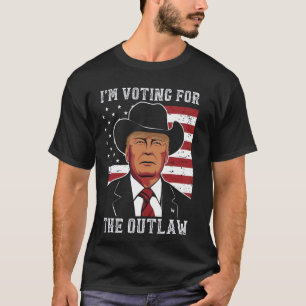 Cowboy Hat US Flag Patriot Gifts I'm Voting for th T-Shirt