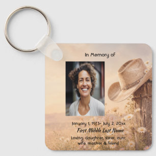 Cowboy Hat Western, Horse Memorial Prayer Keepsake Keychain