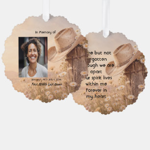Cowboy Hat Western, Memorial Prayer Keepsake Ornament Card