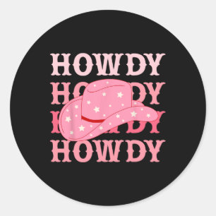 Cowboy Heart Western Howdy Valentine  Classic Round Sticker