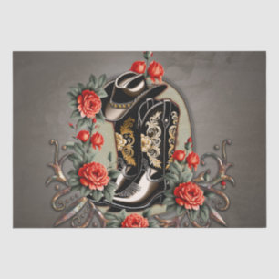 Cowboy hearts: A poem of boots and flowers. Tissue Paper