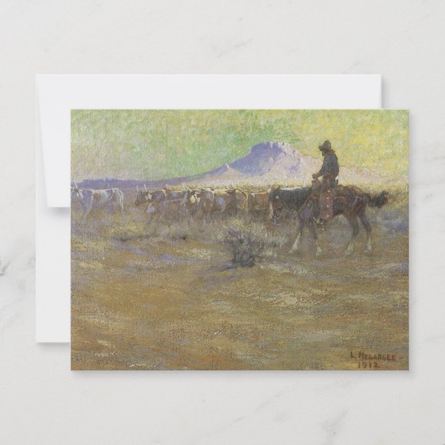 Cowboy Herding Cattle on the Range by Lon Megargee (Front)