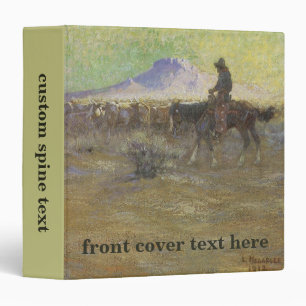Cowboy Herding Cattle on the Range by Lon Megargee Binder