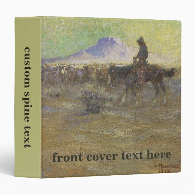 Cowboy Herding Cattle on the Range by Lon Megargee Binder (Front/Spine)