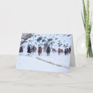 Cowboy Horse Drive   Hideout Ranch Shell, Wyoming Card