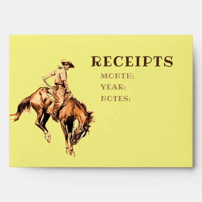 Cowboy Horse Finances ménagères Enveloppes de réce (Devant)