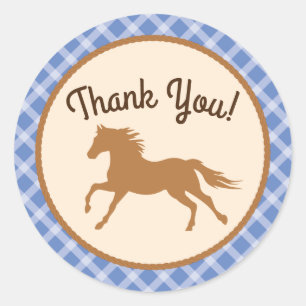 Cowboy Horse Kid's Birthday Party Theme Classic Round Sticker