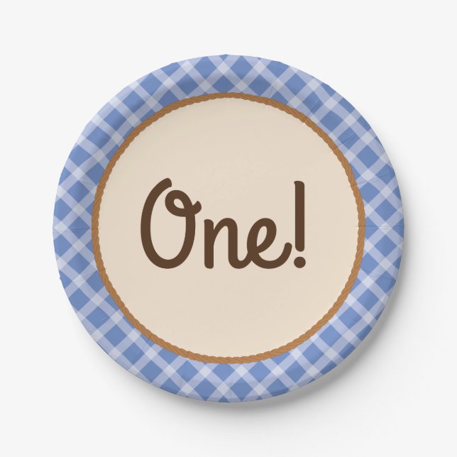 Cowboy Horse Kid's Birthday Party Theme Paper Plate (Front)