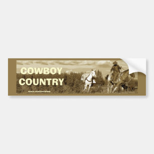Cowboy Horse & Mule Bumper Sticker
