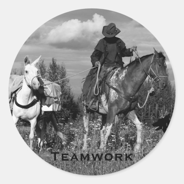 Cowboy Horse&Mule Stickers (Front)