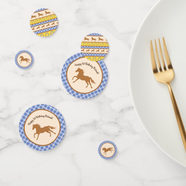 Cowboy Horse Pony Cute 1st Birthday Party Theme Confetti (Group)