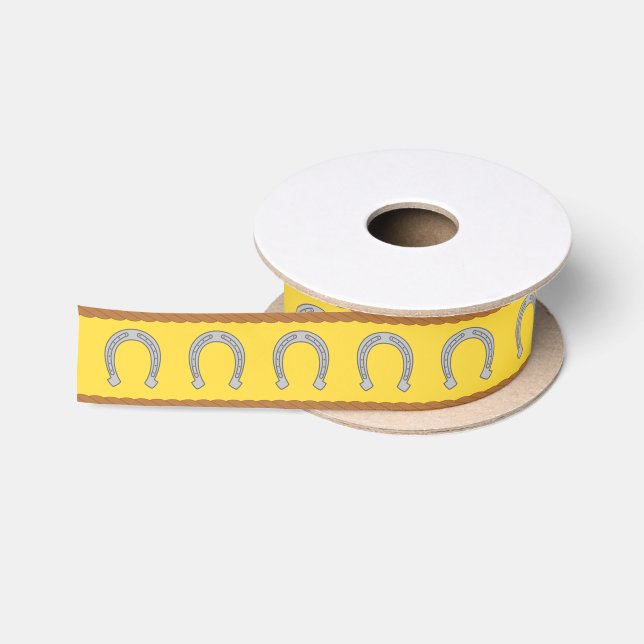 Cowboy Horse Pony Cute 1st Birthday Party Theme Satin Ribbon (Spool)
