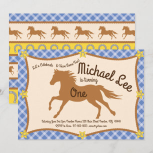 Cowboy Horse Pony Invitations d'anniversaire