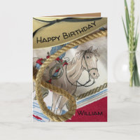  Cowboy horse saddle hat rope sheriff birthday
