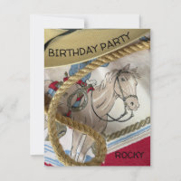 Cowboy horse saddle hat rope sheriff birthday