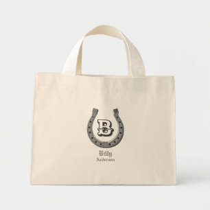 Cowboy Horse Shoe Personalized Monogram Mini Tote Bag