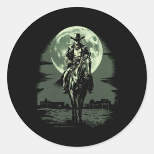 Cowboy Horseck Riding Saloon Gunfight Sheriff Classic Round Sticker