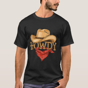 Cowboy Howdy Rope Hat Bandana Western Rodeo Design T-Shirt