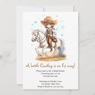 Cowboy-Inspired Wild West Baby Shower Invitation