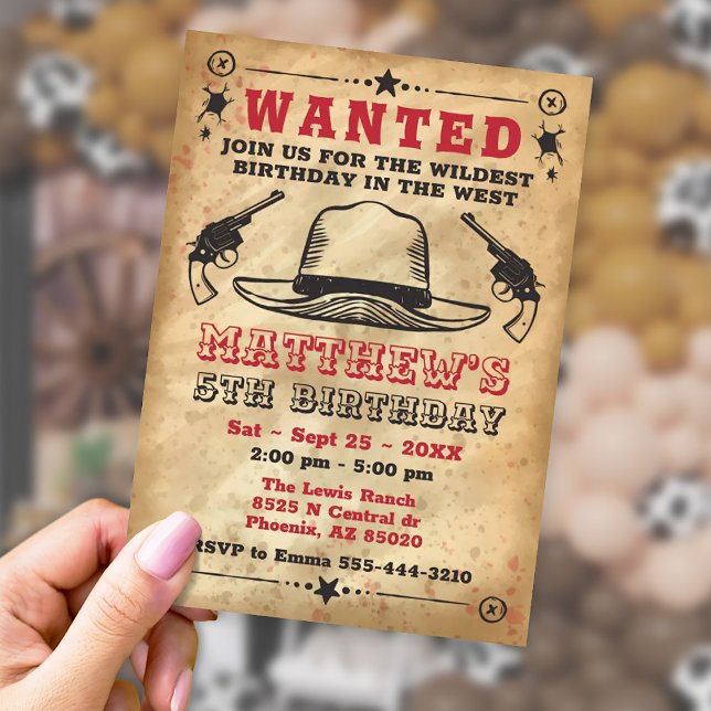 Cowboy invitation, Western Birthday  Invitation (Cowboy Birthday Inivtation)