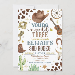 Cowboy Invitation, Young Wild and Three, 3rd Rodeo Invitation