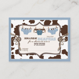 Cowboy Jeans and Chaps Diaper Raffle Ticket Enclosure Card