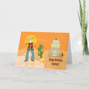 Cowboy kid birthday party card
