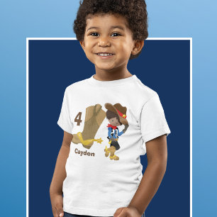 Cowboy Kids Birthday Party Custom Hispanic Boy Toddler T-shirt