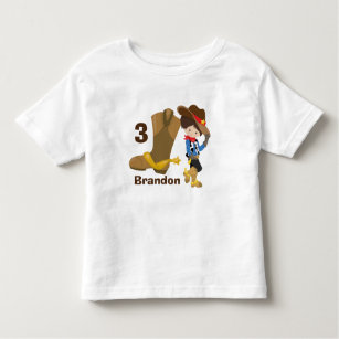 Cowboy Kids Birthday Party Monogram Little Boy Toddler T-shirt