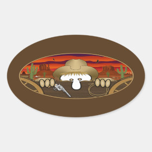 Cowboy Kilroy Oval Sticker