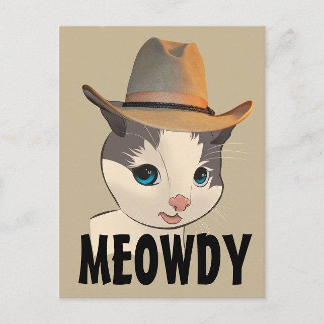 COWBOY KITTEN CAT MEOWDY POSTCARDS (Front)