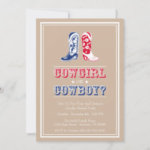 Cowboy lance des invitations à des fêtes de révéla
