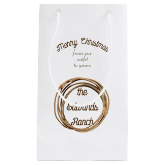 Cowboy Lariat Merry Christmas Small Gift Bag