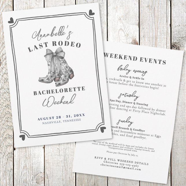 Cowboy Last Rodeo Bachelorette Party Invitation (Cowboy Last Rodeo Bachelorette Party Invitation)
