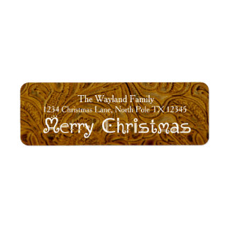 Cowboy Leather Holiday Address Labels