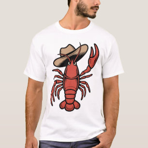Cowboy Lobster Design Western Seafood Funny T-Shirt