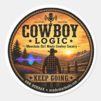 Cowboy Logic: Keep Going Round Sticker