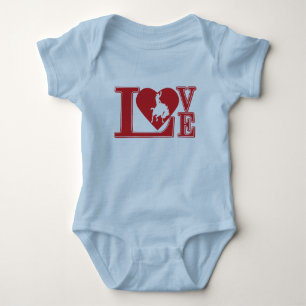 Cowboy Love Heart Baby Bodysuit
