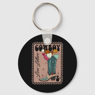 Cowboy Love Letter, Retro Valentine, Howdy Western Keychain