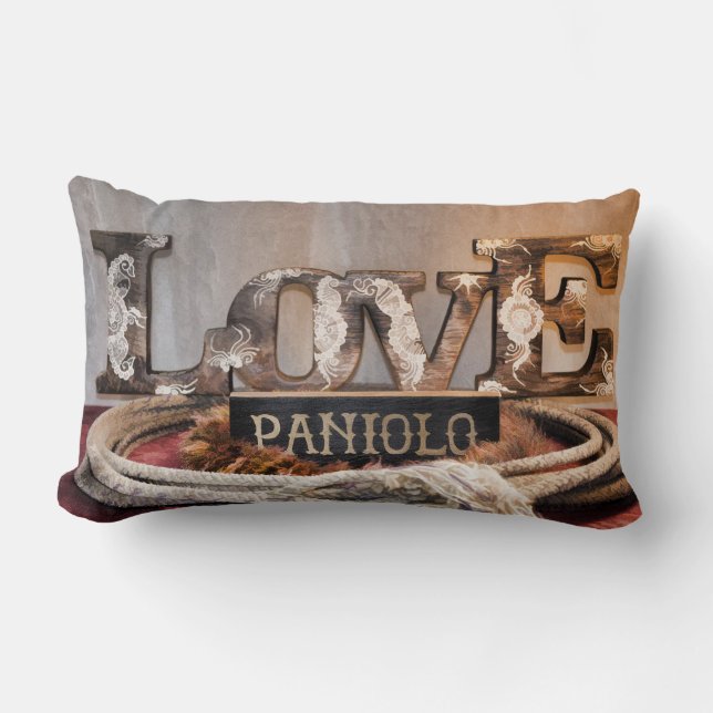 Cowboy Love Lumbar Pillow (Front)