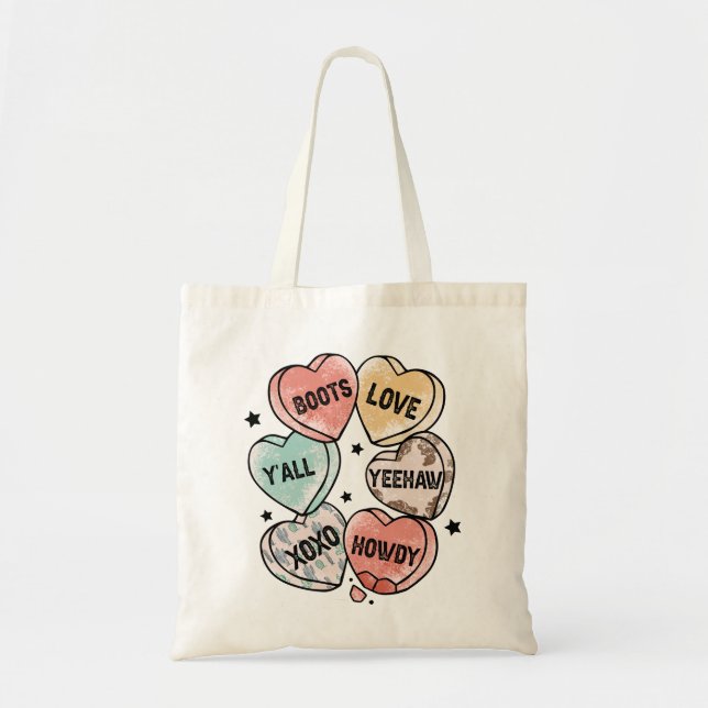 Cowboy Love - Western Hearts Tote Bag (Front)