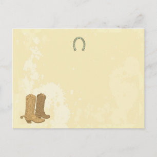 Cowboy Mariage Carte de lieu écrite