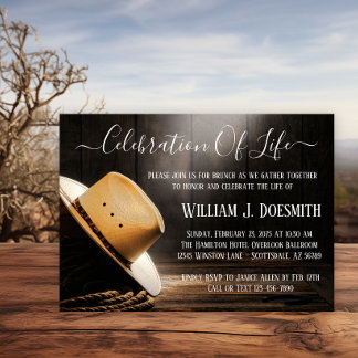 Cowboy Memorial Funeral Service Announcement