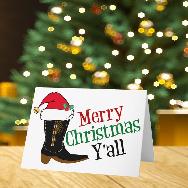 Cowboy Merry Christmas Yall Holiday Card (Creator Uploaded)