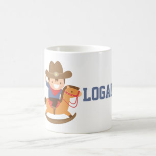 Cowboy mignon sur la tasse personnalisée de cheva