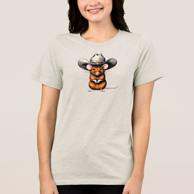 Cowboy Mouse, Country Mouse Tri-Blend Shirt (Front)