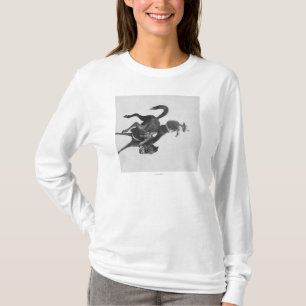 Cowboy Ned Coy Riding Bucking Bronco Named T-Shirt